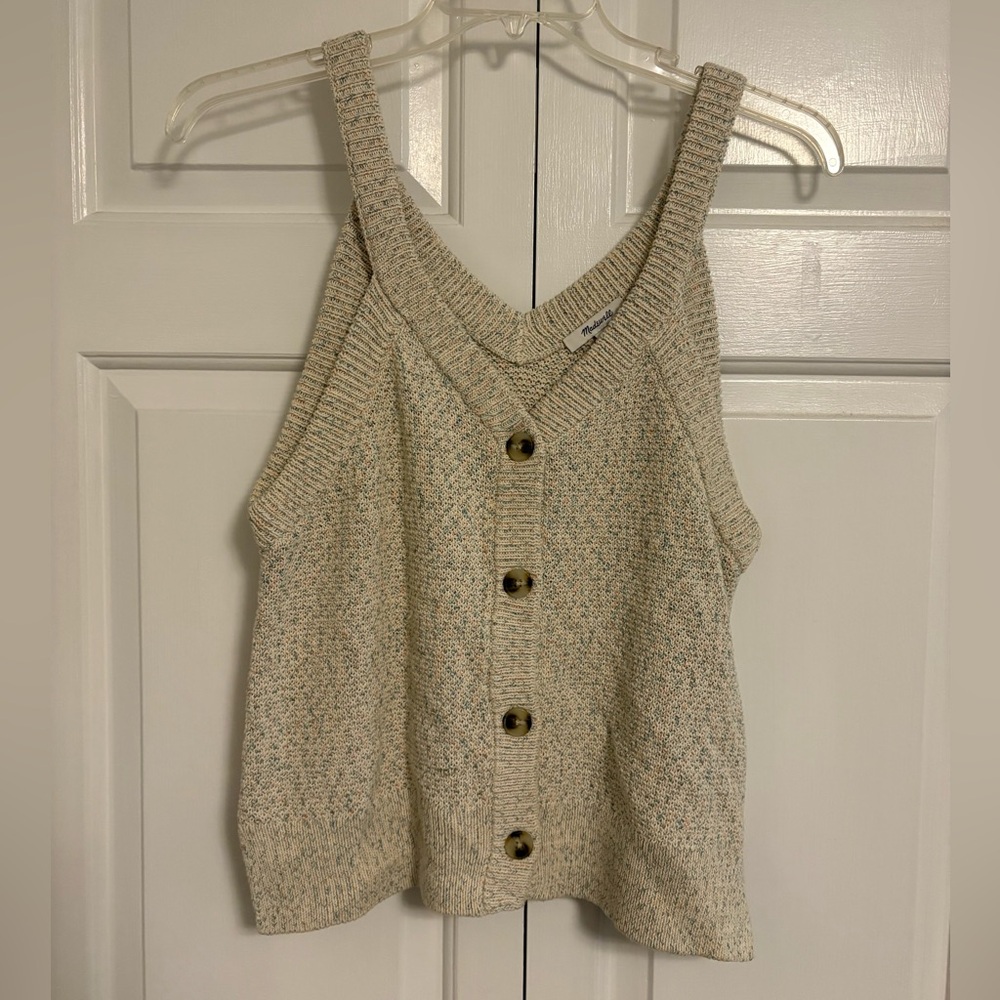 Madewell Sweater Knit Button-Front Tank Top